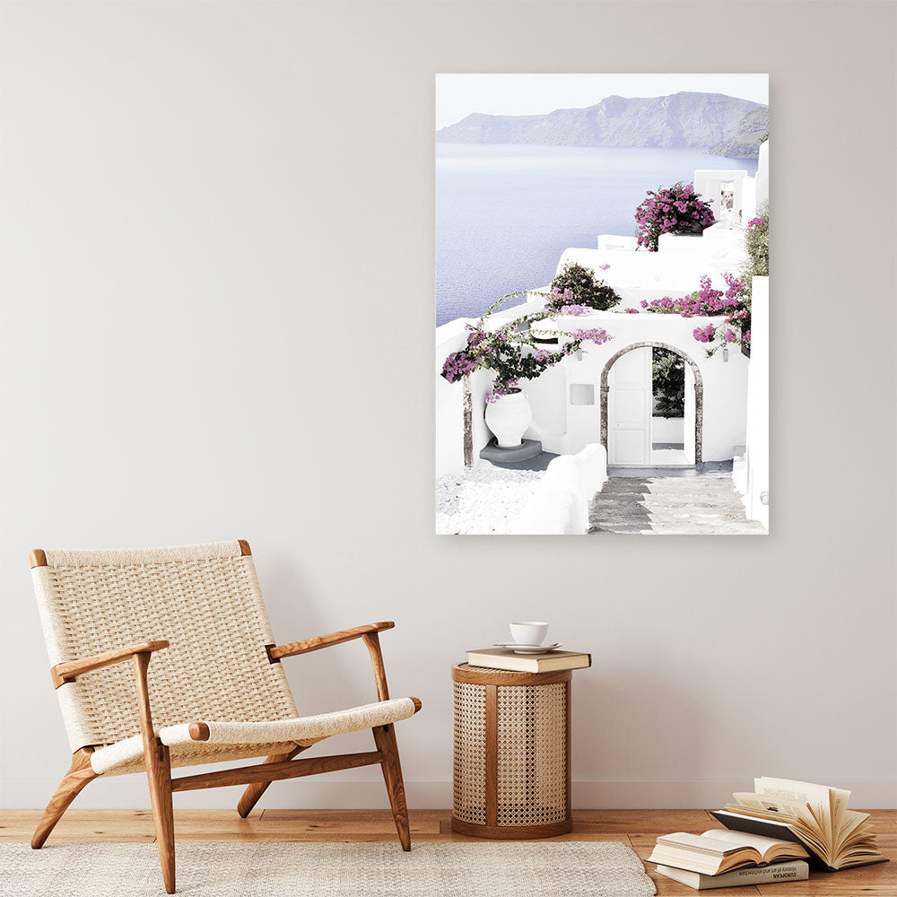 Shop Santorini Views Photo Canvas Print a coastal themed photography framed stretched canvas print from The Print Emporium wall artwork collection - Buy Australian made prints for the home and your interior decor space, TPE-1168-CA-35X46-NF