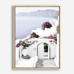 Shop Santorini Views Photo Canvas Print a coastal themed photography framed stretched canvas print from The Print Emporium wall artwork collection - Buy Australian made prints for the home and your interior decor space, TPE-1168-CA-35X46-NF