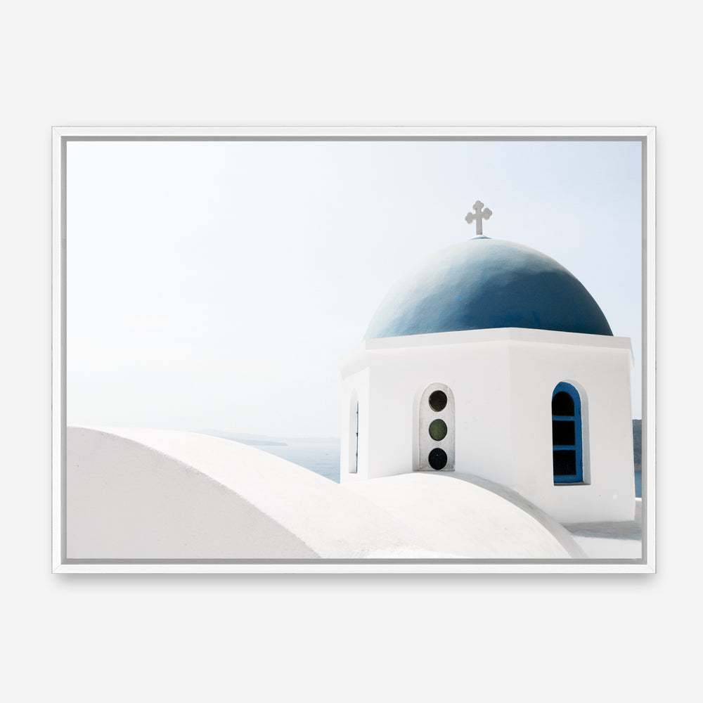 Shop Santorini Vista II Photo Canvas Print a coastal themed photography framed stretched canvas print from The Print Emporium wall artwork collection - Buy Australian made prints for the home and your interior decor space, TPE-1303-CA-35X46-NF