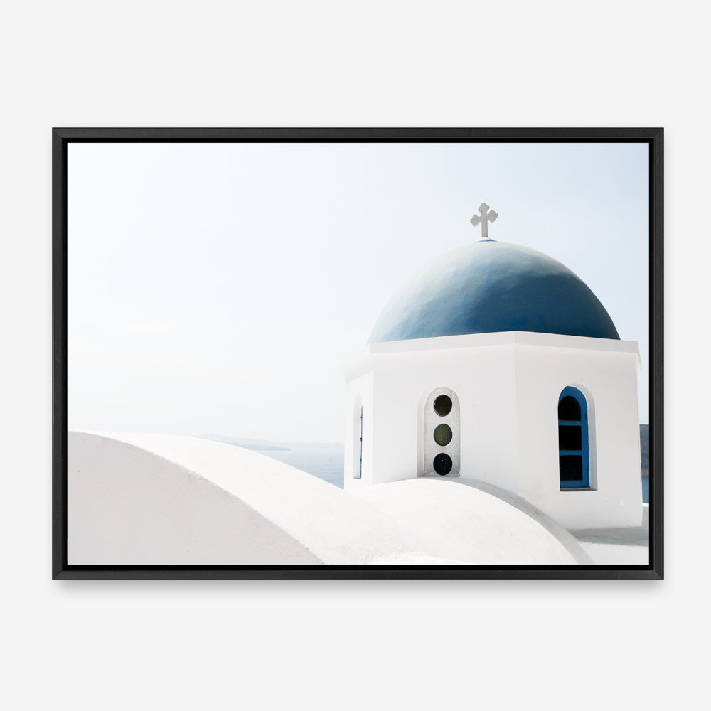 Shop Santorini Vista II Photo Canvas Print a coastal themed photography framed stretched canvas print from The Print Emporium wall artwork collection - Buy Australian made prints for the home and your interior decor space, TPE-1303-CA-35X46-NF