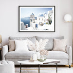 Shop Santorini Vista Photo Art Print a coastal themed photography wall art print from The Print Emporium wall artwork collection - Buy Australian made fine art poster and framed prints for the home and your interior decor, TPE-1299-AP