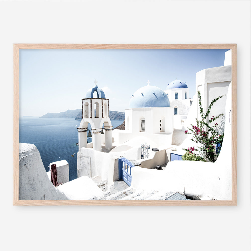 Shop Santorini Vista Photo Art Print a coastal themed photography wall art print from The Print Emporium wall artwork collection - Buy Australian made fine art poster and framed prints for the home and your interior decor, TPE-1299-AP