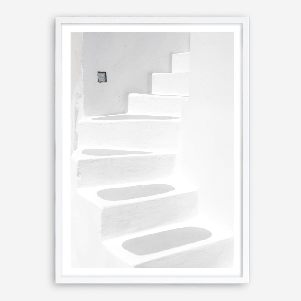 Shop Santorini White Steps I Photo Art Print a coastal themed photography wall art print from The Print Emporium wall artwork collection - Buy Australian made fine art poster and framed prints for the home and your interior decor, TPE-1250-AP