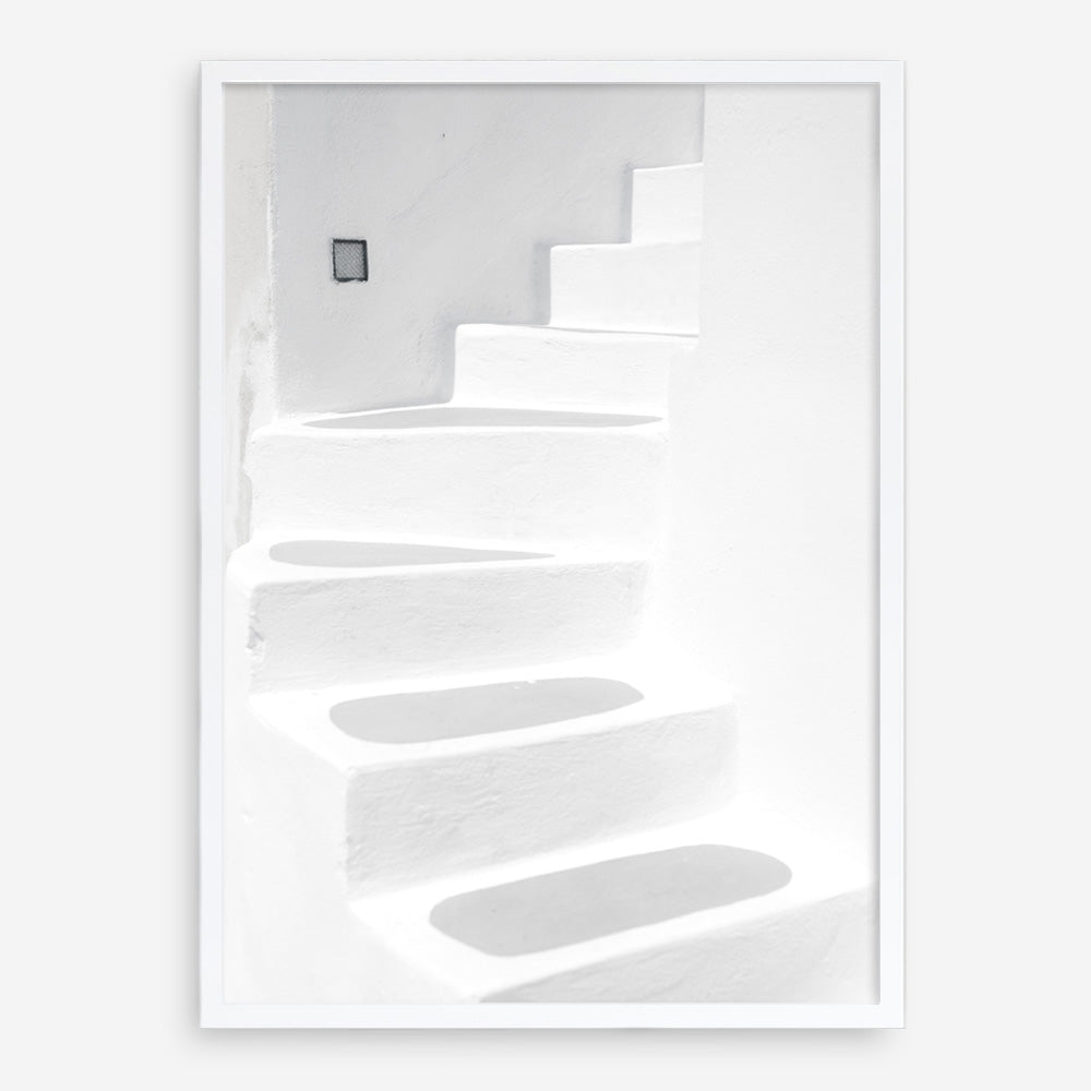 Shop Santorini White Steps I Photo Art Print a coastal themed photography wall art print from The Print Emporium wall artwork collection - Buy Australian made fine art poster and framed prints for the home and your interior decor, TPE-1250-AP
