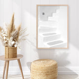 Shop Santorini White Steps I Photo Art Print a coastal themed photography wall art print from The Print Emporium wall artwork collection - Buy Australian made fine art poster and framed prints for the home and your interior decor, TPE-1250-AP