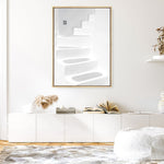 Shop Santorini White Steps I Photo Canvas Print a coastal themed photography framed stretched canvas print from The Print Emporium wall artwork collection - Buy Australian made prints for the home and your interior decor space, TPE-1250-CA-35X46-NF