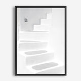 Shop Santorini White Steps I Photo Canvas Print a coastal themed photography framed stretched canvas print from The Print Emporium wall artwork collection - Buy Australian made prints for the home and your interior decor space, TPE-1250-CA-35X46-NF
