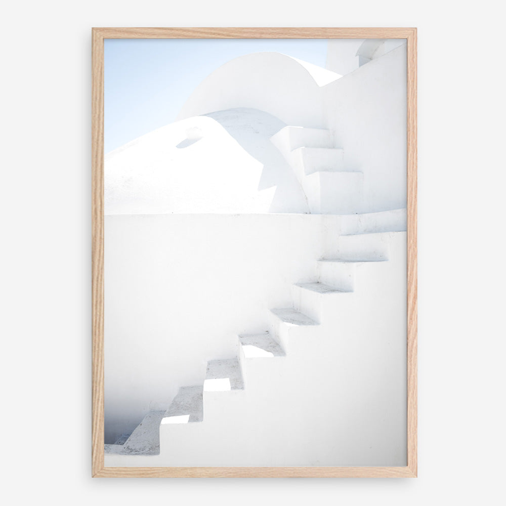 Shop Santorini White Steps II Photo Art Print a coastal themed photography wall art print from The Print Emporium wall artwork collection - Buy Australian made fine art poster and framed prints for the home and your interior decor, TPE-1251-AP