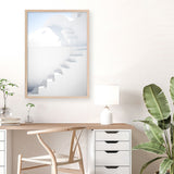 Shop Santorini White Steps II Photo Art Print a coastal themed photography wall art print from The Print Emporium wall artwork collection - Buy Australian made fine art poster and framed prints for the home and your interior decor, TPE-1251-AP