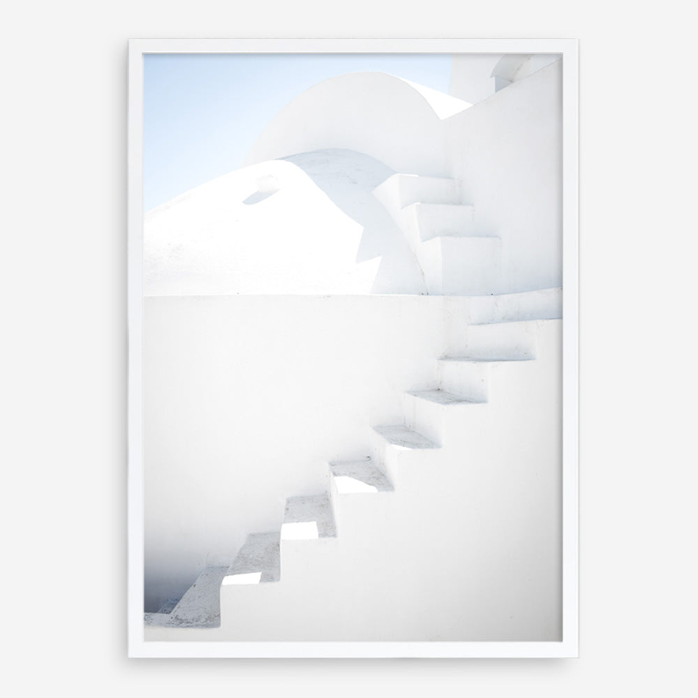 Shop Santorini White Steps II Photo Art Print a coastal themed photography wall art print from The Print Emporium wall artwork collection - Buy Australian made fine art poster and framed prints for the home and your interior decor, TPE-1251-AP
