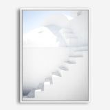 Shop Santorini White Steps II Photo Canvas Print a coastal themed photography framed stretched canvas print from The Print Emporium wall artwork collection - Buy Australian made prints for the home and your interior decor space, TPE-1251-CA-35X46-NF