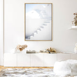 Shop Santorini White Steps II Photo Canvas Print a coastal themed photography framed stretched canvas print from The Print Emporium wall artwork collection - Buy Australian made prints for the home and your interior decor space, TPE-1251-CA-35X46-NF