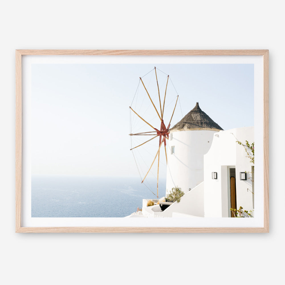 Shop Santorini Windmill II Photo Art Print a coastal themed photography wall art print from The Print Emporium wall artwork collection - Buy Australian made fine art poster and framed prints for the home and your interior decor, TPE-1352-AP