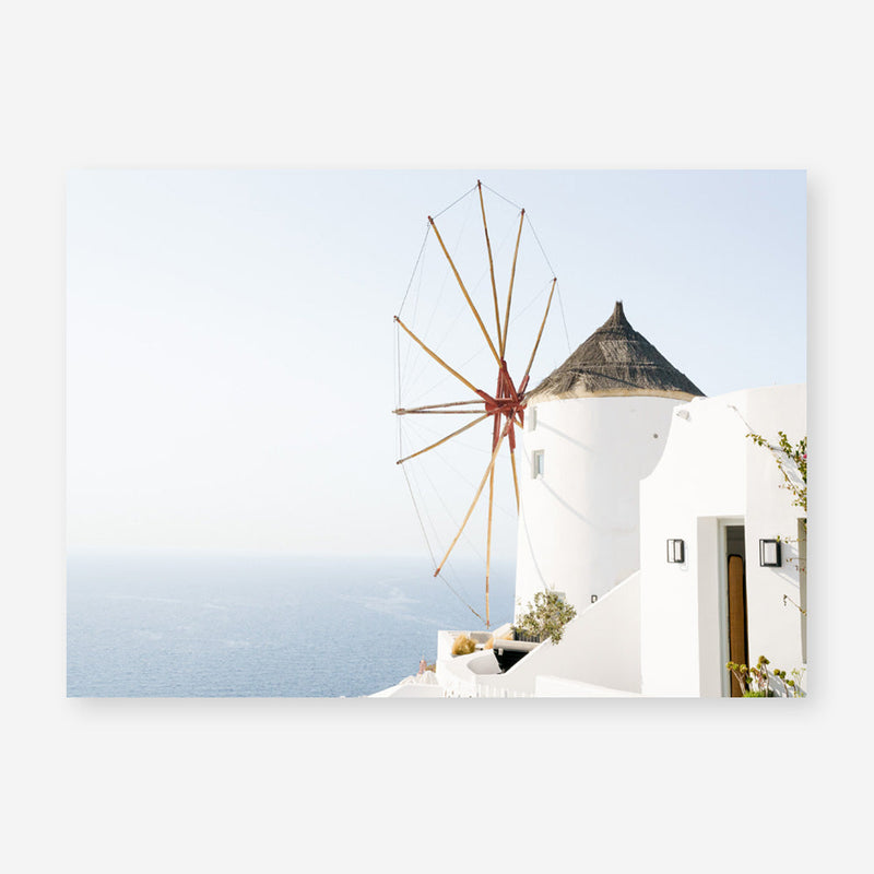 Shop Santorini Windmill II Photo Art Print a coastal themed photography wall art print from The Print Emporium wall artwork collection - Buy Australian made fine art poster and framed prints for the home and your interior decor, TPE-1352-AP