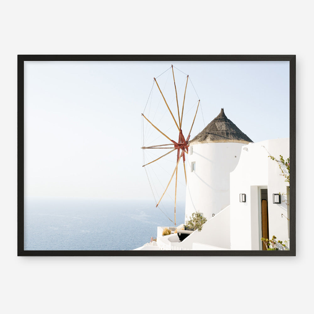 Shop Santorini Windmill II Photo Art Print a coastal themed photography wall art print from The Print Emporium wall artwork collection - Buy Australian made fine art poster and framed prints for the home and your interior decor, TPE-1352-AP