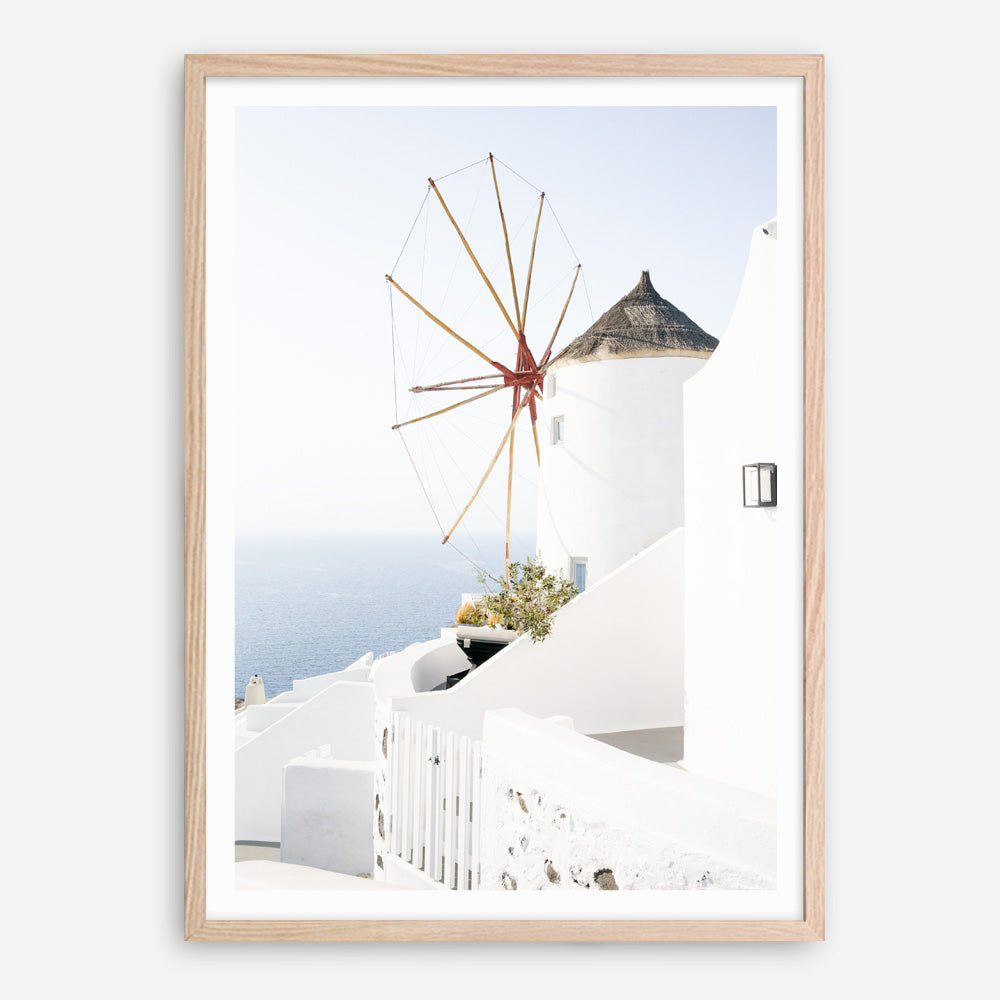 Shop Santorini Windmill Photo Art Print a coastal themed photography wall art print from The Print Emporium wall artwork collection - Buy Australian made fine art poster and framed prints for the home and your interior decor, TPE-1340-AP