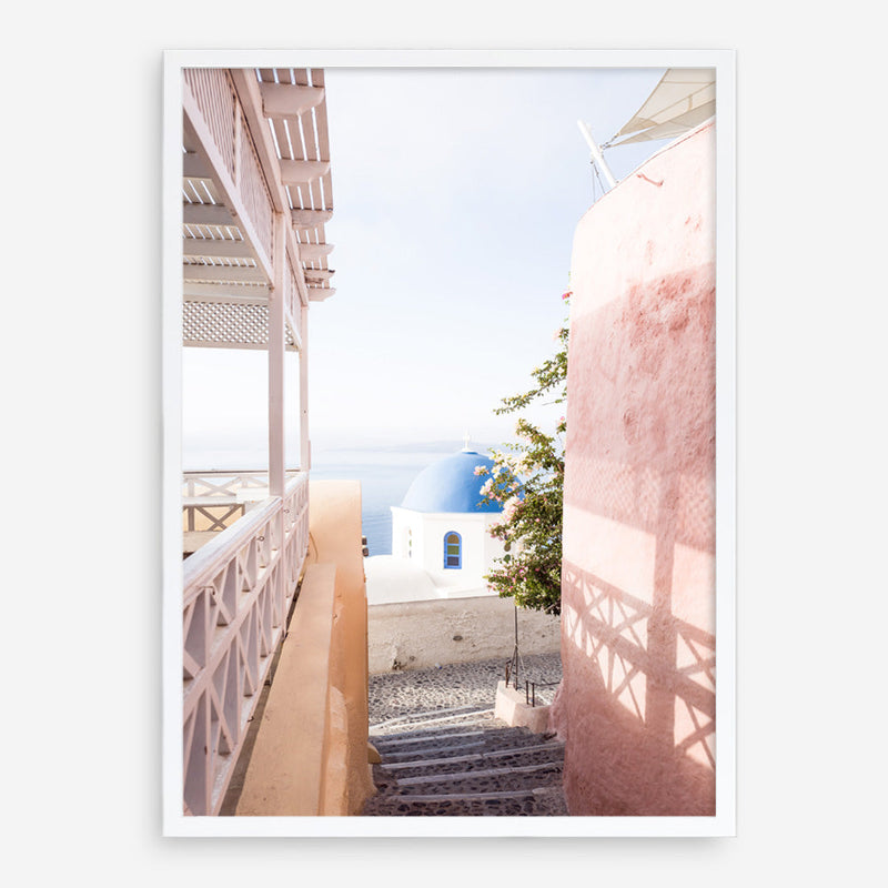 Shop Santorini in Spring Photo Art Print a coastal themed photography wall art print from The Print Emporium wall artwork collection - Buy Australian made fine art poster and framed prints for the home and your interior decor, TPE-1300-AP