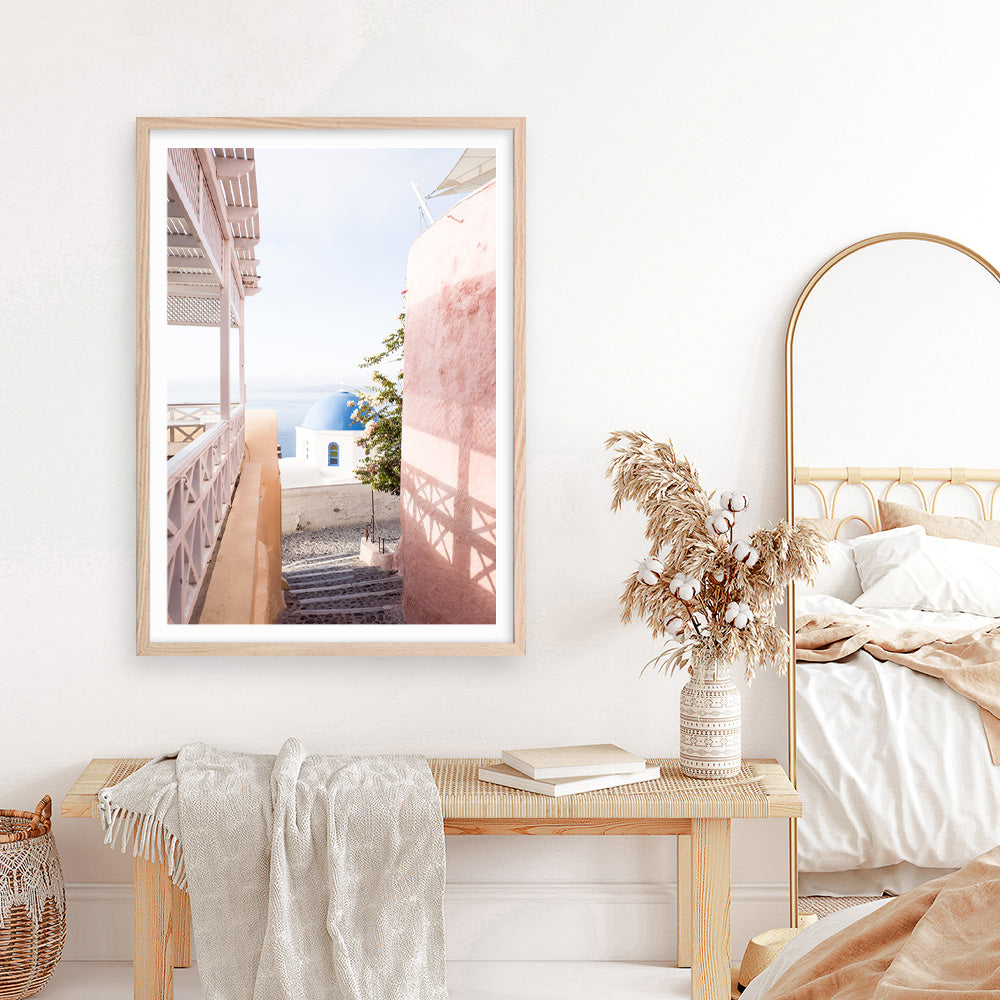 Shop Santorini in Spring Photo Art Print a coastal themed photography wall art print from The Print Emporium wall artwork collection - Buy Australian made fine art poster and framed prints for the home and your interior decor, TPE-1300-AP