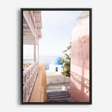 Shop Santorini in Spring Photo Canvas Print a coastal themed photography framed stretched canvas print from The Print Emporium wall artwork collection - Buy Australian made prints for the home and your interior decor space, TPE-1300-CA-35X46-NF
