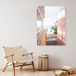 Shop Santorini in Spring Photo Canvas Print a coastal themed photography framed stretched canvas print from The Print Emporium wall artwork collection - Buy Australian made prints for the home and your interior decor space, TPE-1300-CA-35X46-NF