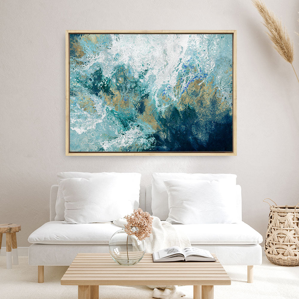 Shop Saran Canvas Print a painted abstract themed framed canvas wall art print from The Print Emporium artwork collection - Buy Australian made fine art painting style stretched canvas prints for the home and your interior decor space, TPE-PC-HB002-CA-35X46-NF