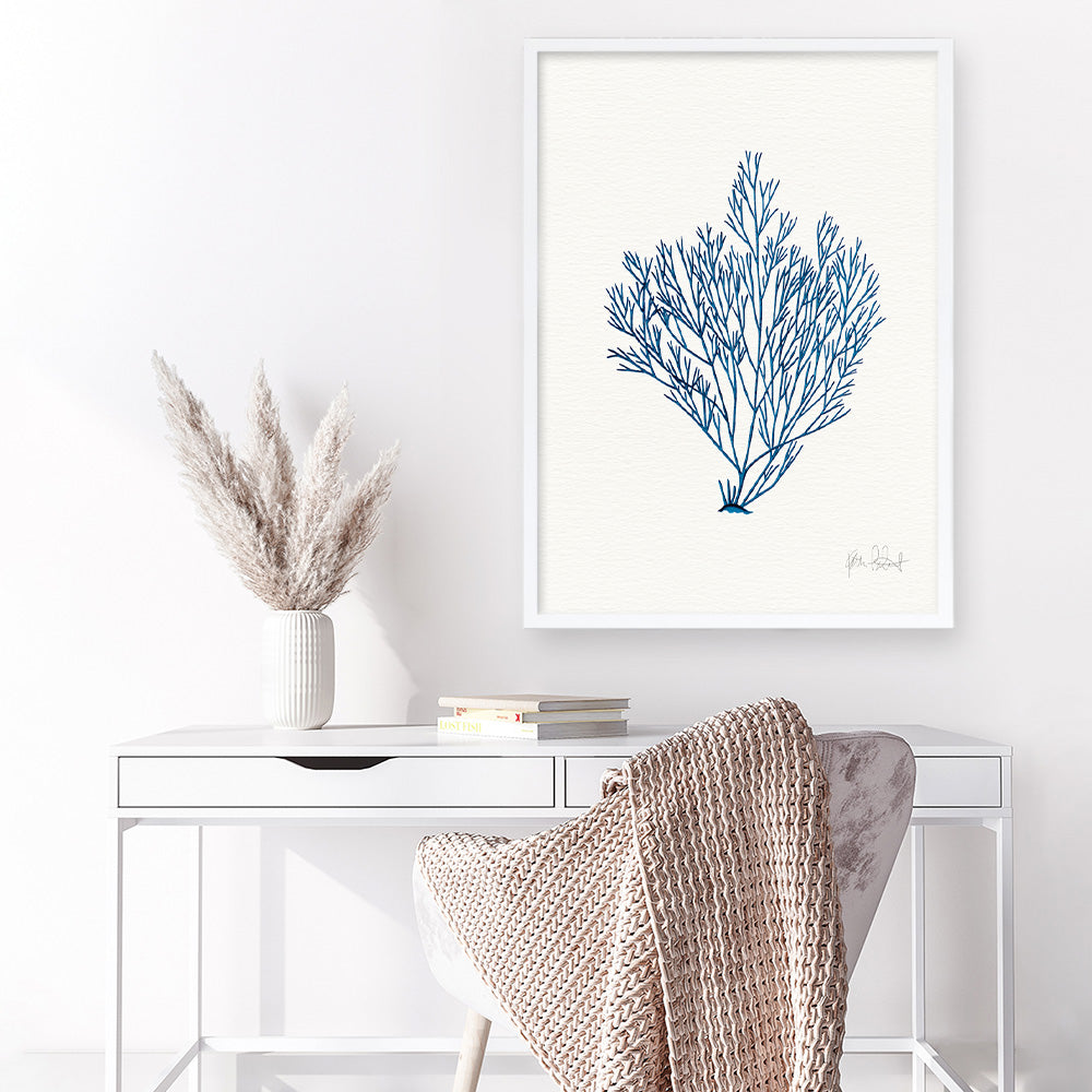 Shop Sea Garden II Royal Blue Art Print a coastal themed painted wall art print from The Print Emporium wall artwork collection - Buy Australian made fine art painting style poster and framed prints for the home and your interior decor room, TPE-WA-63919-AP