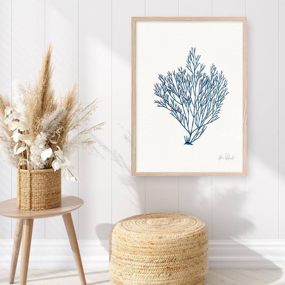 Shop Sea Garden II Royal Blue Art Print a coastal themed painted wall art print from The Print Emporium wall artwork collection - Buy Australian made fine art painting style poster and framed prints for the home and your interior decor room, TPE-WA-63919-AP