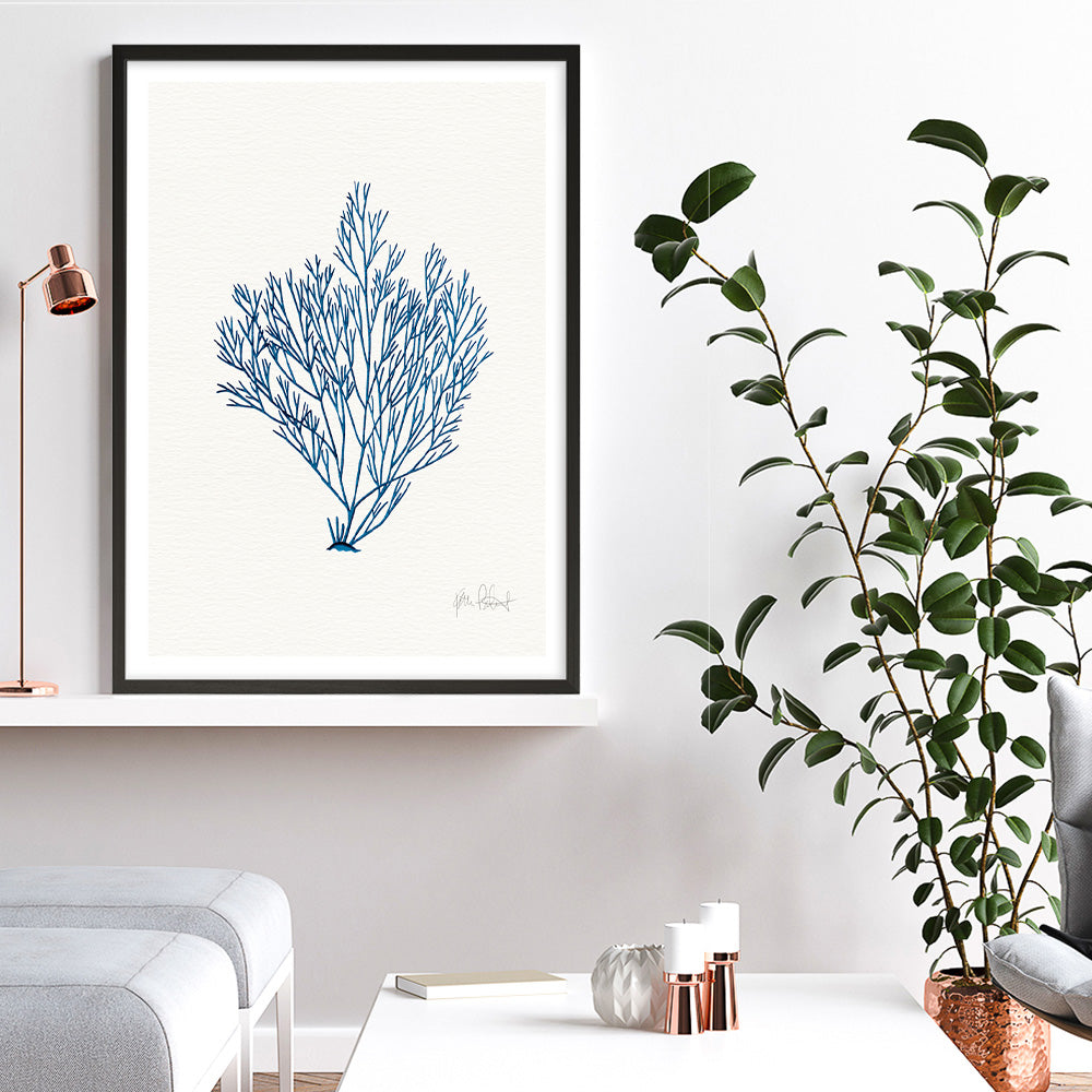 Shop Sea Garden II Royal Blue Art Print a coastal themed painted wall art print from The Print Emporium wall artwork collection - Buy Australian made fine art painting style poster and framed prints for the home and your interior decor room, TPE-WA-63919-AP