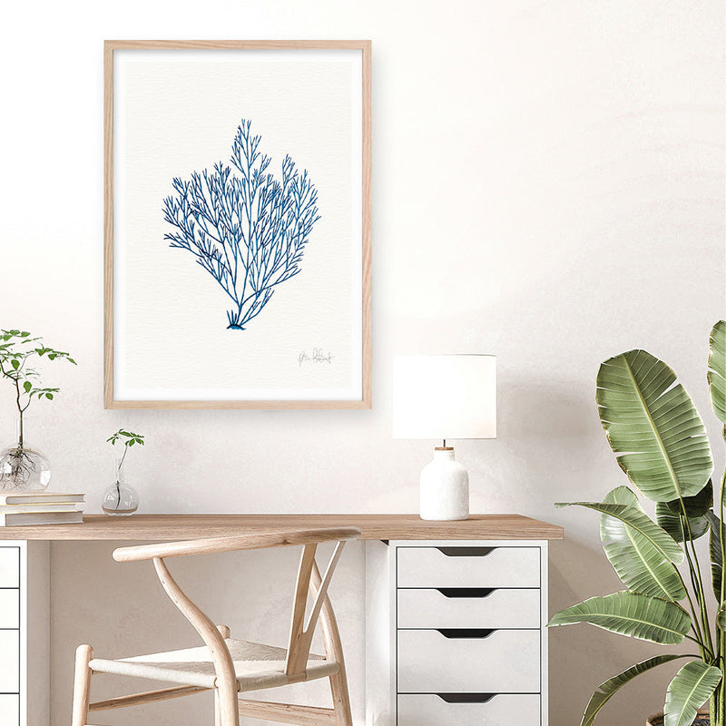 Shop Sea Garden II Royal Blue Art Print a coastal themed painted wall art print from The Print Emporium wall artwork collection - Buy Australian made fine art painting style poster and framed prints for the home and your interior decor room, TPE-WA-63919-AP