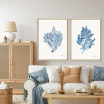 Shop Sea Garden II Royal Blue Canvas Print a painted style framed canvas wall art print from The Print Emporium artwork collection - Buy Australian made fine art painting style stretched canvas prints for the home and your interior decor space, TPE-WA-63919-CA-35X46-NF