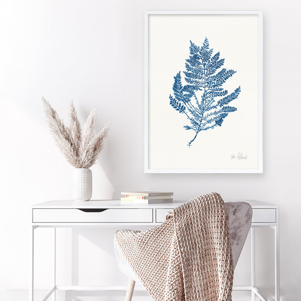 Shop Sea Garden III Royal Blue Art Print a coastal themed painted wall art print from The Print Emporium wall artwork collection - Buy Australian made fine art painting style poster and framed prints for the home and your interior decor room, TPE-WA-63920-AP