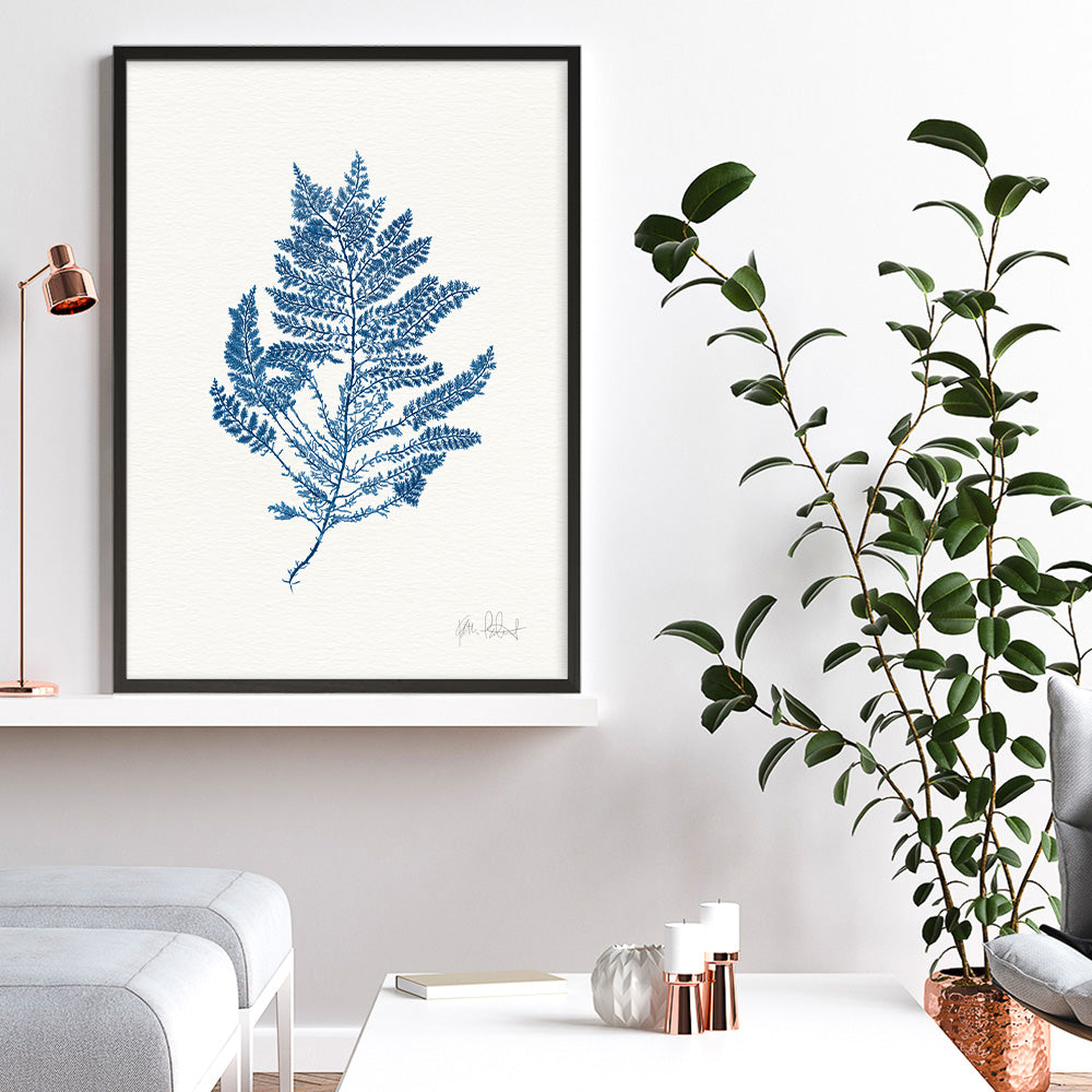 Shop Sea Garden III Royal Blue Art Print a coastal themed painted wall art print from The Print Emporium wall artwork collection - Buy Australian made fine art painting style poster and framed prints for the home and your interior decor room, TPE-WA-63920-AP