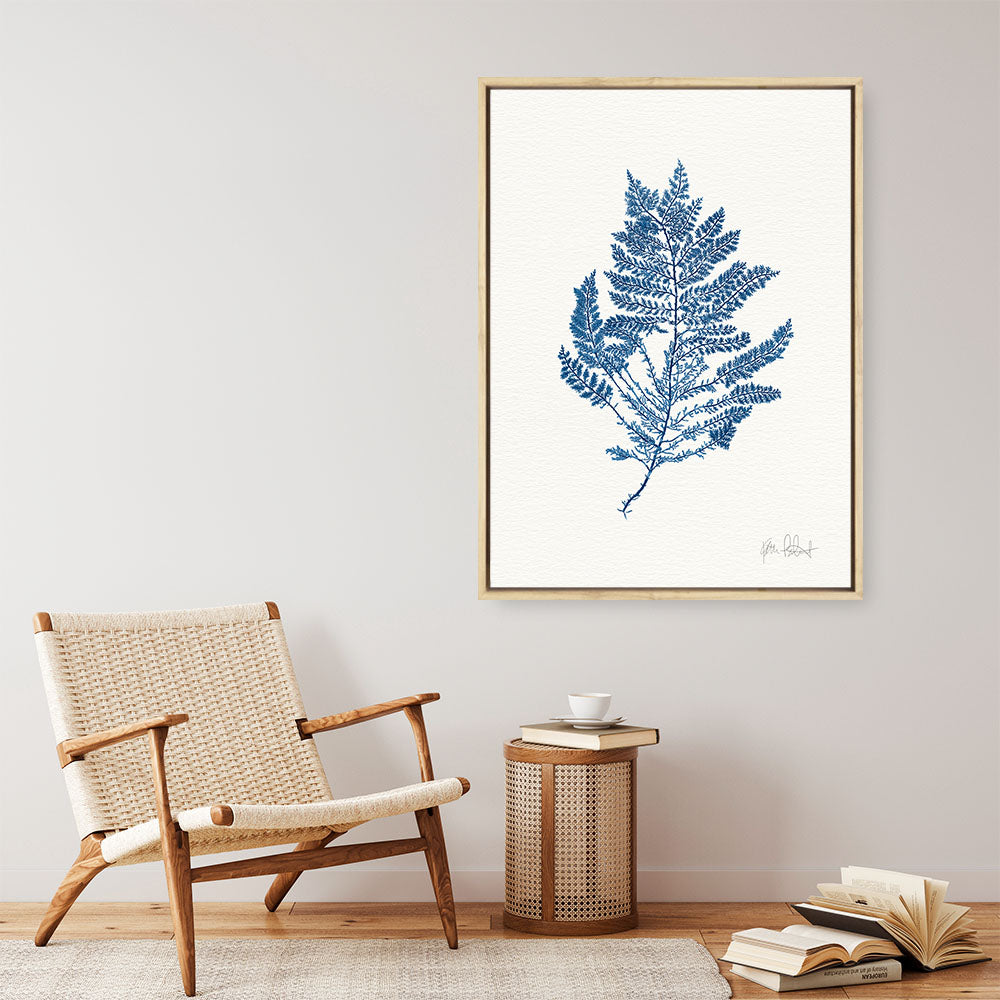 Shop Sea Garden III Royal Blue Canvas Print a painted style framed canvas wall art print from The Print Emporium artwork collection - Buy Australian made fine art painting style stretched canvas prints for the home and your interior decor space, TPE-WA-63920-CA-35X46-NF