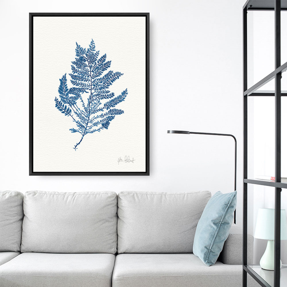 Shop Sea Garden III Royal Blue Canvas Print a painted style framed canvas wall art print from The Print Emporium artwork collection - Buy Australian made fine art painting style stretched canvas prints for the home and your interior decor space, TPE-WA-63920-CA-35X46-NF