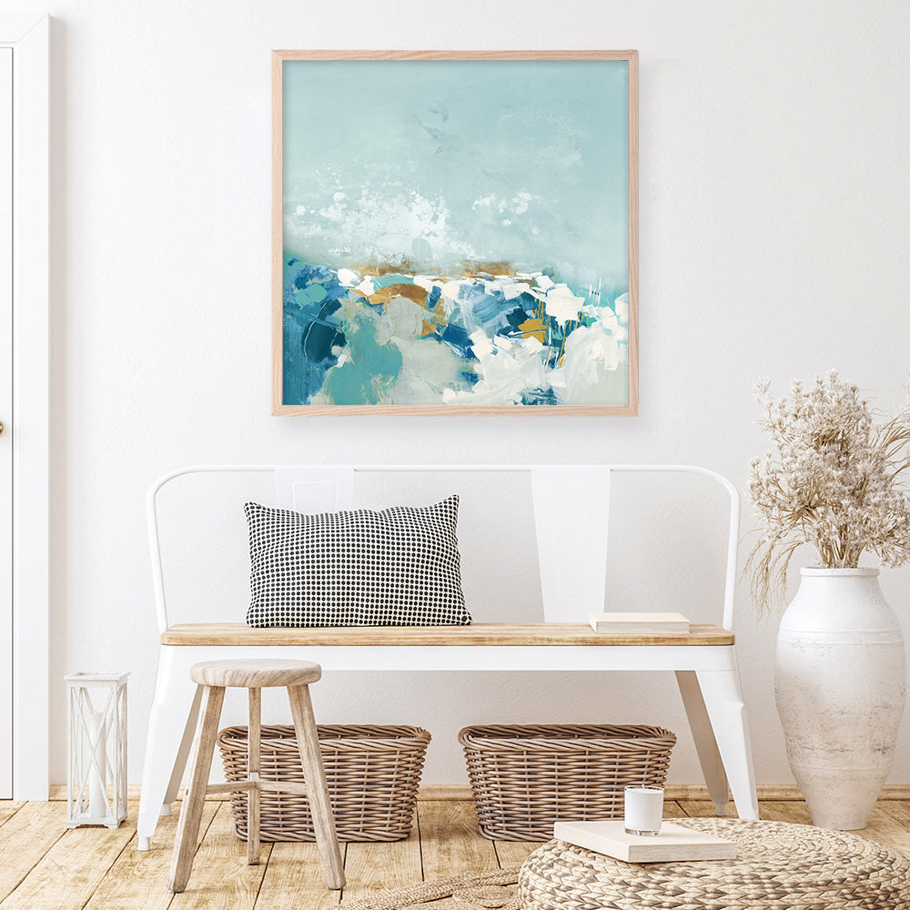 Shop Sea Pebbles (Square) Art Print a painted abstract themed wall art print from The Print Emporium wall artwork collection - Buy Australian made fine art painting style poster and framed prints for the home and your interior decor room, TPE-PC-BC053-AP