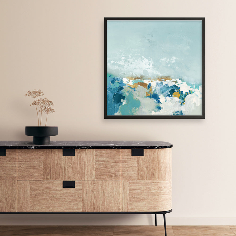 Shop Sea Pebbles (Square) Art Print a painted abstract themed wall art print from The Print Emporium wall artwork collection - Buy Australian made fine art painting style poster and framed prints for the home and your interior decor room, TPE-PC-BC053-AP