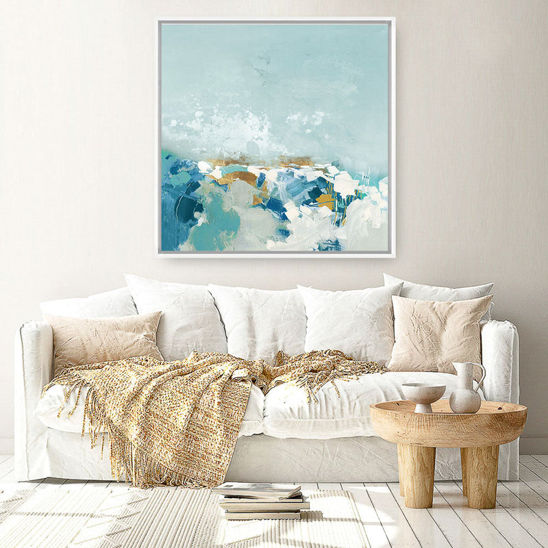 Shop Sea Pebbles (Square) Canvas Print a painted abstract themed framed canvas wall art print from The Print Emporium artwork collection - Buy Australian made fine art painting style stretched canvas prints for the home and your interior decor space, TPE-PC-BC053-CA-40X40-NF