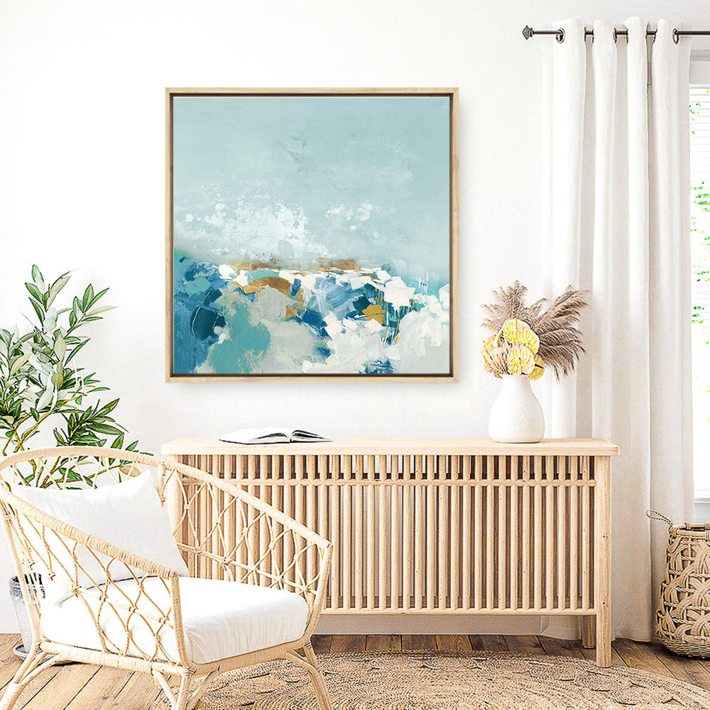 Shop Sea Pebbles (Square) Canvas Print a painted abstract themed framed canvas wall art print from The Print Emporium artwork collection - Buy Australian made fine art painting style stretched canvas prints for the home and your interior decor space, TPE-PC-BC053-CA-40X40-NF