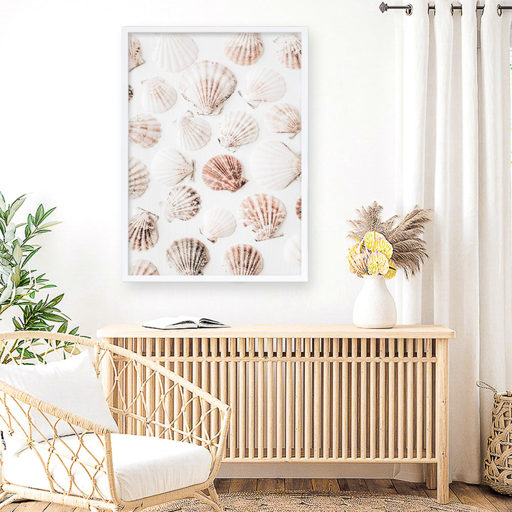 Shop Seashells I Photo Art Print a coastal themed photography wall art print from The Print Emporium wall artwork collection - Buy Australian made fine art poster and framed prints for the home and your interior decor, TPE-1254-AP