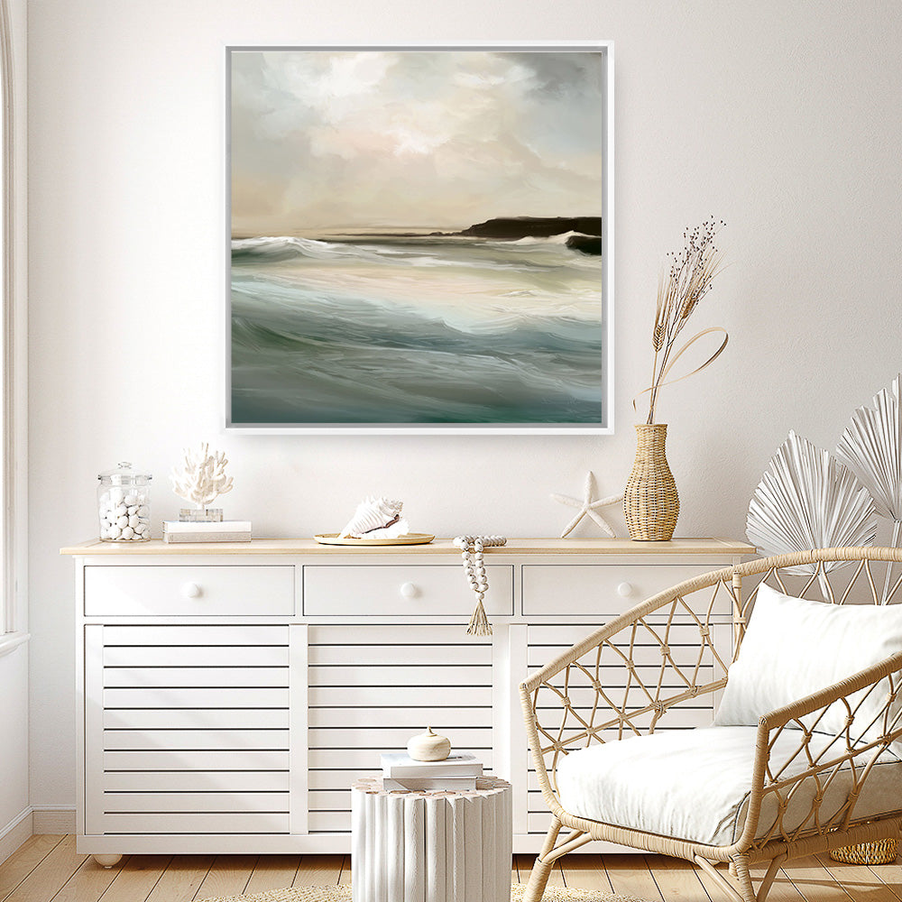 Shop Sennen Cove (Square) Canvas Print a painted abstract themed framed canvas wall art print from The Print Emporium artwork collection - Buy Australian made fine art painting style stretched canvas prints for the home and your interior decor space, TPE-DH-173-CA-40X40-NF