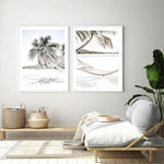 Shop Set of 2 - Palm Shadow & Island Hammock Photo Art Print a photography wall art print from The Print Emporium wall artwork collection - Buy Australian made fine art poster and framed prints for the home and your interior decor room