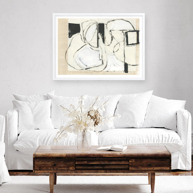 Shop Settling Shapes I Art Print a painted abstract themed wall art print from The Print Emporium wall artwork collection - Buy Australian made fine art painting style poster and framed prints for the home and your interior decor room, TPE-PC-WZ559-AP