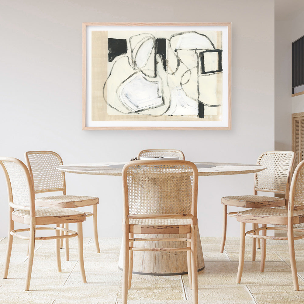 Shop Settling Shapes I Art Print a painted abstract themed wall art print from The Print Emporium wall artwork collection - Buy Australian made fine art painting style poster and framed prints for the home and your interior decor room, TPE-PC-WZ559-AP