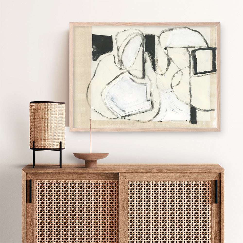 Shop Settling Shapes I Art Print a painted abstract themed wall art print from The Print Emporium wall artwork collection - Buy Australian made fine art painting style poster and framed prints for the home and your interior decor room, TPE-PC-WZ559-AP