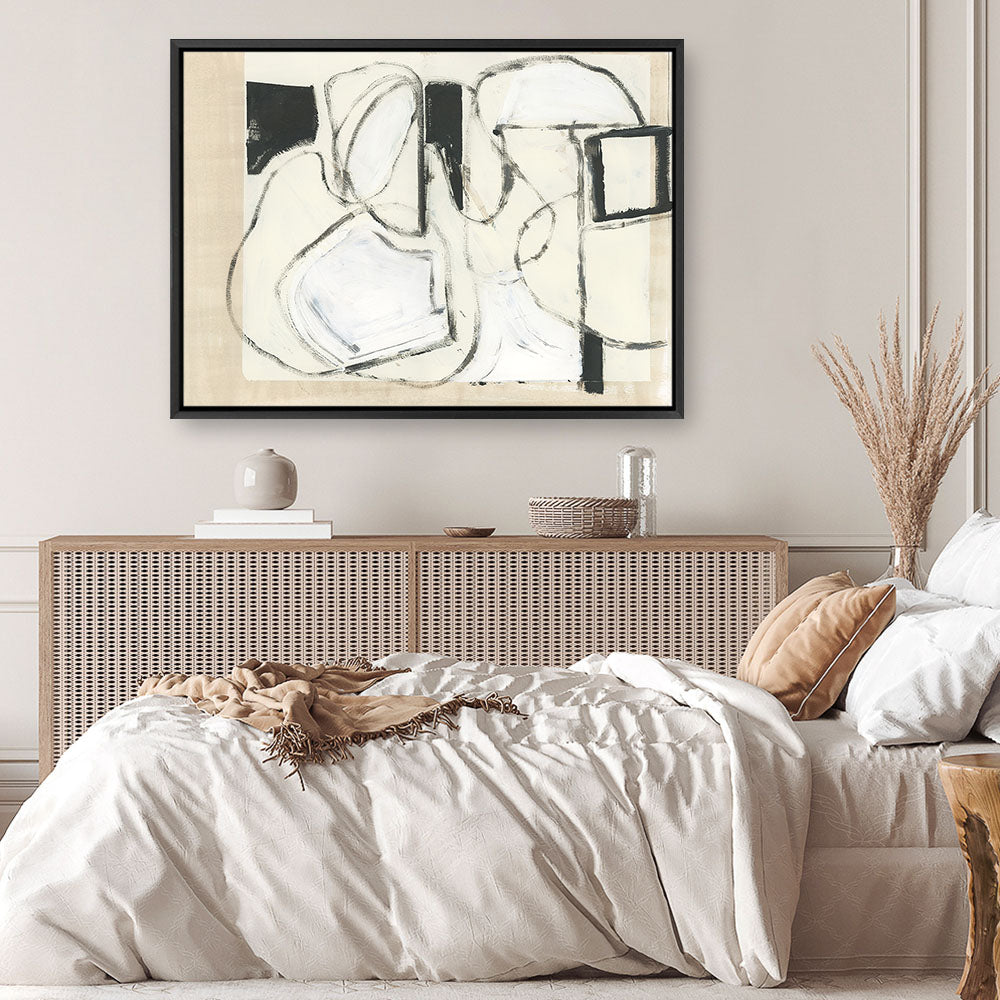 Shop Settling Shapes I Canvas Print a painted abstract themed framed canvas wall art print from The Print Emporium artwork collection - Buy Australian made fine art painting style stretched canvas prints for the home and your interior decor space, TPE-PC-WZ559-CA-35X46-NF