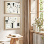 Shop Settling Shapes I Canvas Print a painted abstract themed framed canvas wall art print from The Print Emporium artwork collection - Buy Australian made fine art painting style stretched canvas prints for the home and your interior decor space, TPE-PC-WZ559-CA-35X46-NF