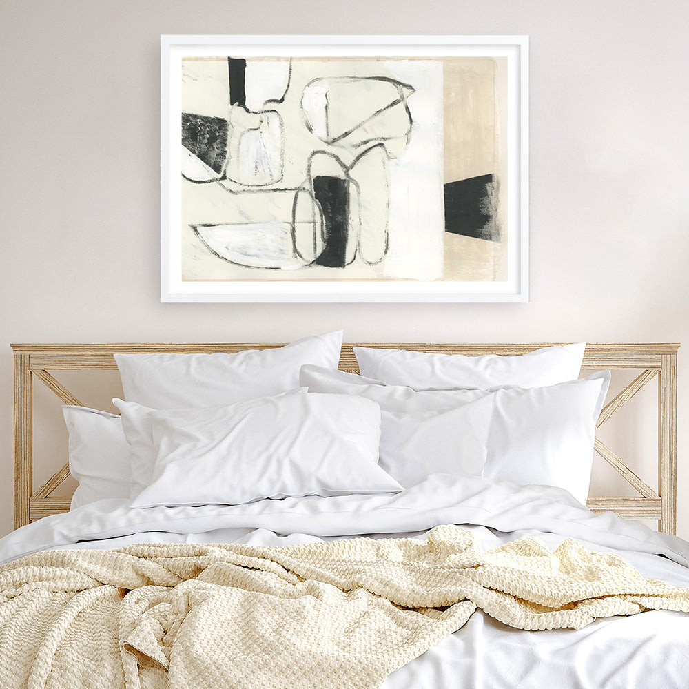 Shop Settling Shapes II Art Print a painted abstract themed wall art print from The Print Emporium wall artwork collection - Buy Australian made fine art painting style poster and framed prints for the home and your interior decor room, TPE-PC-WZ560-AP