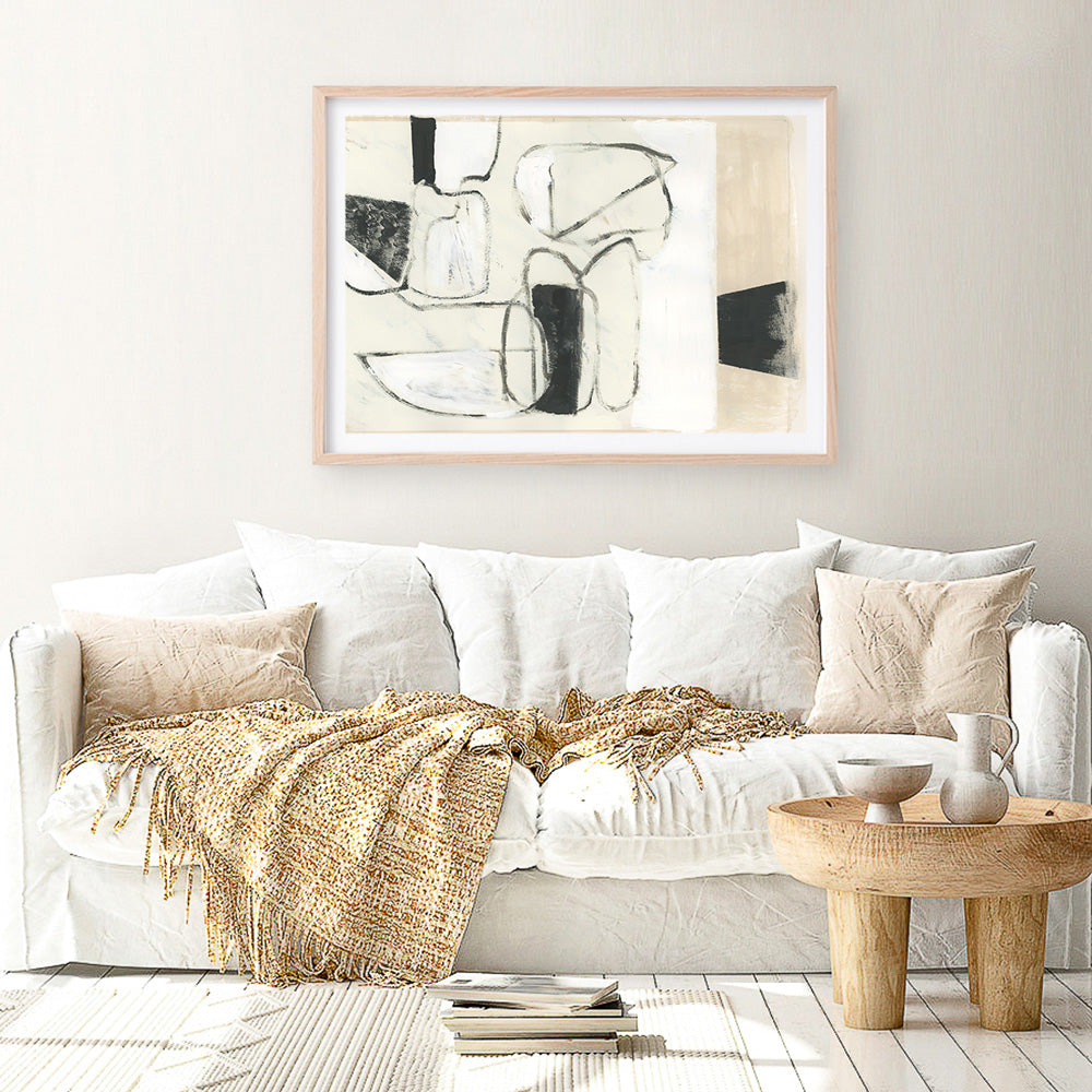 Shop Settling Shapes II Art Print a painted abstract themed wall art print from The Print Emporium wall artwork collection - Buy Australian made fine art painting style poster and framed prints for the home and your interior decor room, TPE-PC-WZ560-AP