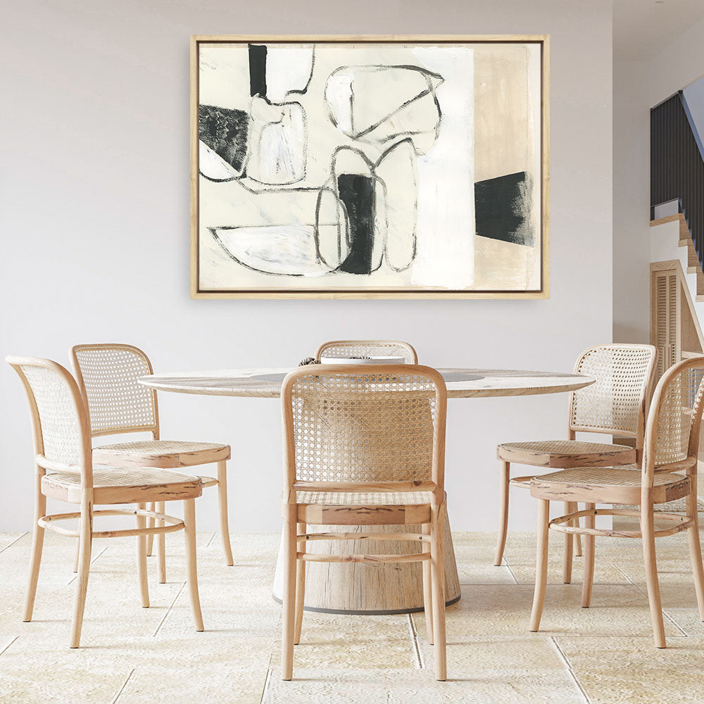 Shop Settling Shapes II Canvas Print a painted abstract themed framed canvas wall art print from The Print Emporium artwork collection - Buy Australian made fine art painting style stretched canvas prints for the home and your interior decor space, TPE-PC-WZ560-CA-35X46-NF