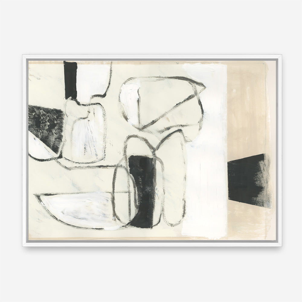 Shop Settling Shapes II Canvas Print a painted abstract themed framed canvas wall art print from The Print Emporium artwork collection - Buy Australian made fine art painting style stretched canvas prints for the home and your interior decor space, TPE-PC-WZ560-CA-35X46-NF